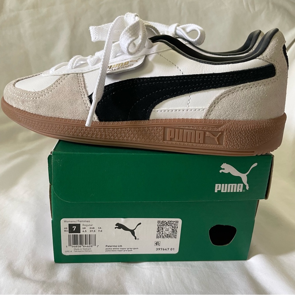 Puma Palermo White and Black Sneakers - Picture 6 of 6